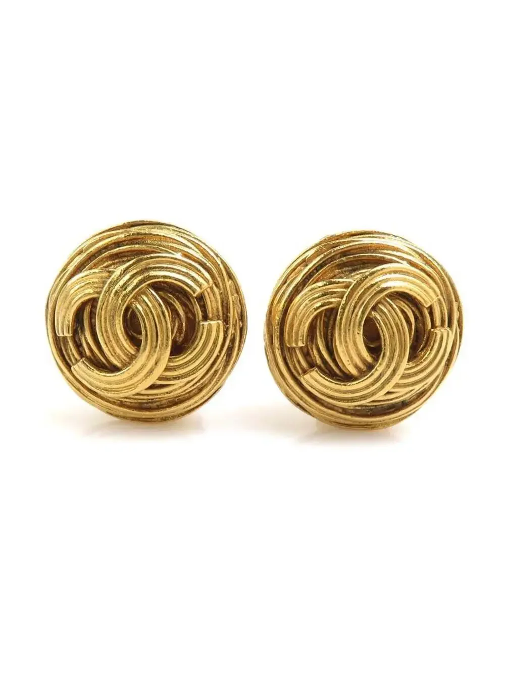 Auth Chanel Vintage Cc Logo Clip On #303104C31B